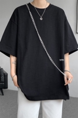8XL-M特大码短袖重磅T恤男美式复古竹节棉五分袖上衣DX326P45，男装T恤，电商D206-1