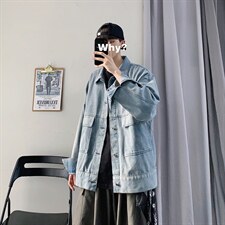 2026新款春秋牛仔外套男ins潮流宽松上衣服夹克韩版帅气JK523-P55,男装工装外套,星座1008-2