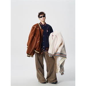 美式旗帜字母刺绣大码S-2XL夹棉聚酯纤维棒球棉衣男78156P148,男装棉衣,星座227-7