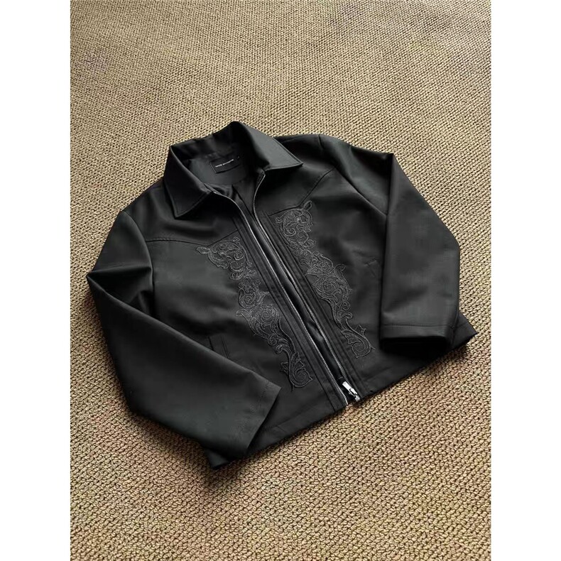 设计感新款高密刺绣外套男雕花设计高级感痞帅西部夹克LB9800-P70,男装夹克,星座1008