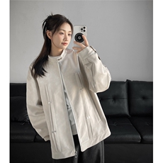 铆钉风琴折街头美式潮牌立领夹克情侣宽松百搭外套W375TP85控148，男装夹克，电商A170