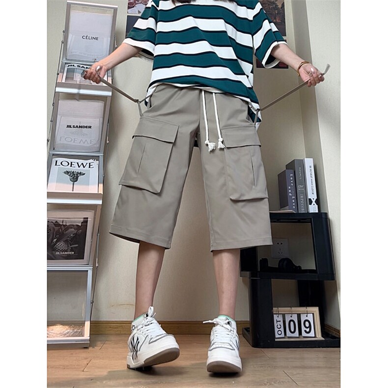 2025夏季新款潮牌立体剪裁宽松闲工装裤七分裤男2550特批36控68,男装休闲裤,电商C305A