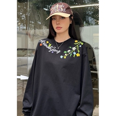 5479-P43原版做工刺绣款螺口圆领休闲长袖T恤，女装T恤，星座617A-2