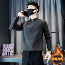 半拉链毛衣男加绒一体绒高级感社会小伙店主风301C-M120-P88控118，男装针织衫/毛衣，星座301C（原B323）