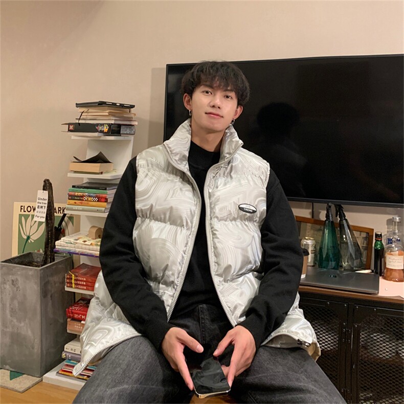 特P60冬季棉服马甲男港风宽松棉衣无袖外套MJM263,男装棉衣,电商B370