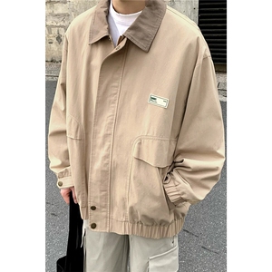 美式复古皮翻领飞行夹克棉服男款冬季夹棉加厚棒球服工装短款外套图片