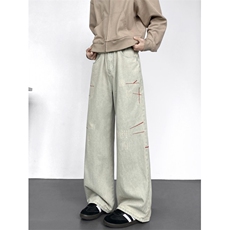 春季新款美式复古水洗磨毛牛仔宽松直筒裤子B315-K23414-p55控68，男装休闲裤，电商B315