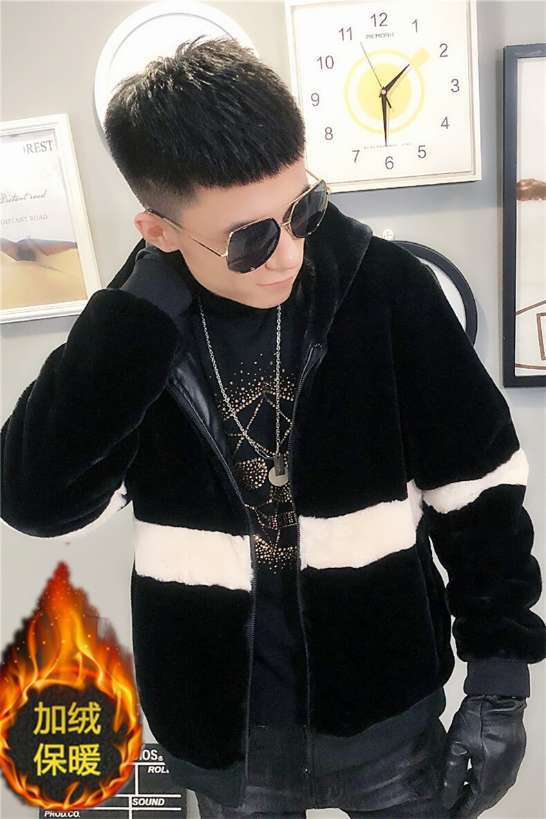 撞色仿皮草加绒棉服社会小伙加厚男棉衣保暖外套C301B-PC02,男装棉衣,电商C301B
