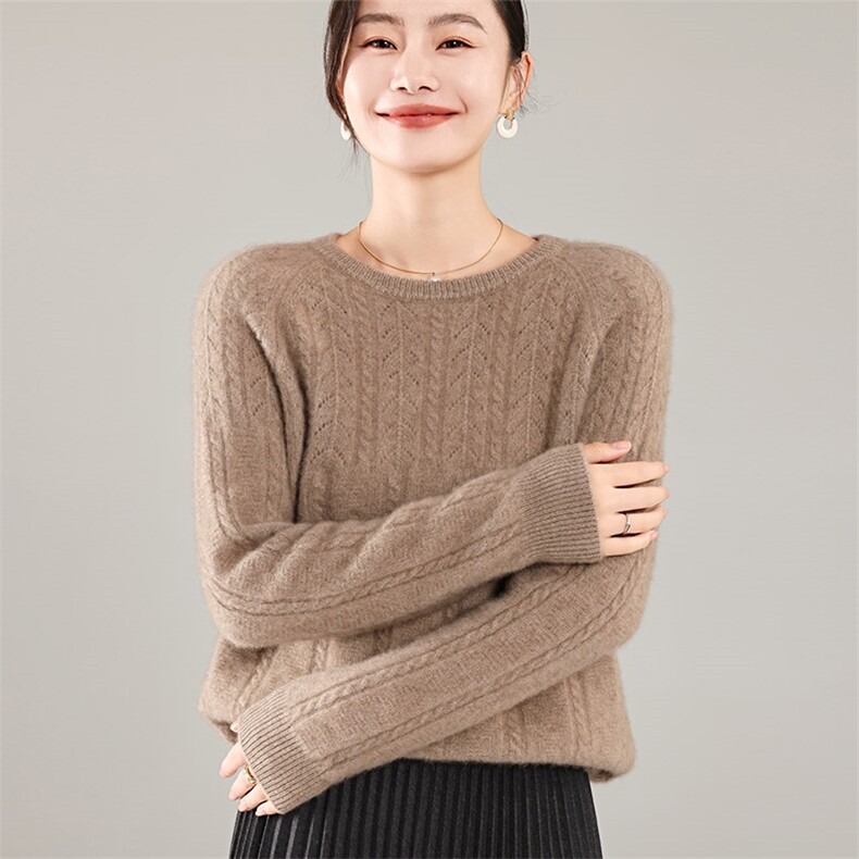 35%羊绒衫秋冬季新款舒适时尚百搭女式宽松长袖打底毛衣,女装羊绒衫,琳尚羊绒