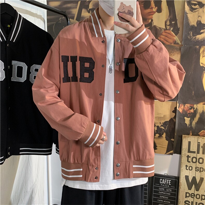 春秋季外套男港风ins宽松潮流百搭情侣帅气刺绣棒球服jk814-p50,男装夹克,星座1008