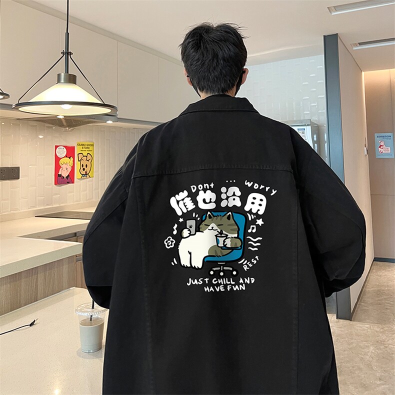牛仔夹克男大码牛仔外套男茄克NJ77403-P60,男装夹克,电商A040