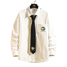 LC42101-P45痞帅领带长袖衬衫男士大码dk制服男jk衬衣男，男装衬衫，电商A040A