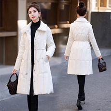 2025新款羽绒服女冬季长款款面包服时尚宽松加厚.白鸭绒.外套潮，女装羽绒服，尚洛菲