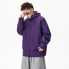 山系秋男士防风防水连帽宽松冲锋衣运动休闲夹克外套Q5575-P65，男装夹克，星座610（原A335）