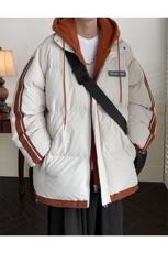 棉服男冬季新款港风宽松假两件连帽棉衣MF8587-特P78，男装棉衣，星座214-3
