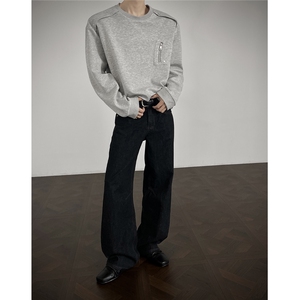新款现货WY5531-P42特 控78 M-5XL大码拉链设计感宽松卫衣图片
