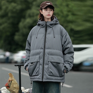冬上新加棉简约棉服潮中性风连帽棉衣外套男女 8333-P115控价158图片