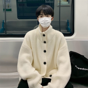 开衫毛衣美式慵懒风复古简约针织衫秋季长袖半高领HY615TP55图片