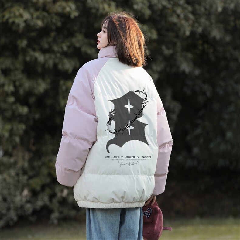 现货抖音得物可供视频三防加厚羽绒拼接棉衣外套面包棉服86620,男装棉衣,电商A486