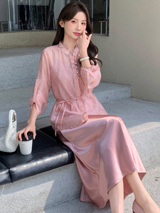 高端时尚套装裙女2026夏季新款洋气宽松系带收腰小衫吊带裙两件套图片