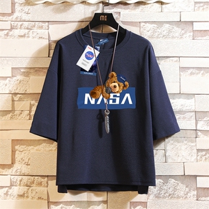 Q11247-P30 NASA春夏季七分袖t恤男大码五分袖男短袖中袖 砖墙图片