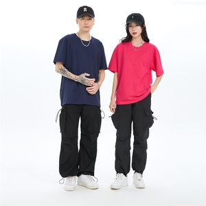 xcy-696#230克纯棉圆领落肩短袖T恤白皮图片