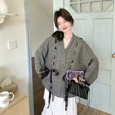 2026春款xian货设计感飘带外套2C090-9062-P175-K268，女装短外套，2C090
