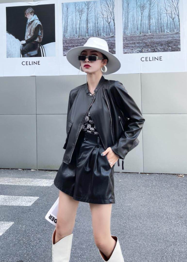 秋季皮衣夹克，女装皮衣，格格+