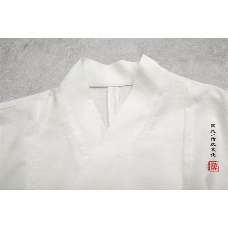 春夏新款风男装改良汉服新中式九分袖外套X06P80,男装民族服装,钱塘802