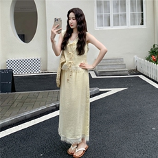 [新款】度假风流苏背心马甲套装裙2C212-G128-P165-K218，女装套装/套裙，2C212