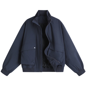 JK007敞开白底 大口袋工装教练飞行夹克 聚酯纤维(S-3XL)TP38图片