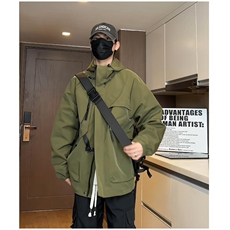 现货5W件冬季三防美式boxy解构连帽雪山冲锋衣棉衣男女棉服厚外套，男装夹克，电商A443