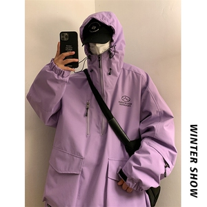 连帽防风大口袋保暖单板双板登山滑雪服加棉加厚棉服外套M33-P145
