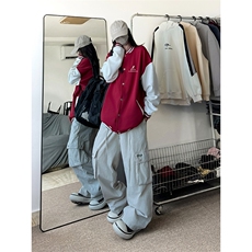 抖音得物高品质重磅全棉二开360克立领棒球服开衫卫衣外套1202，女装短外套，电商A486