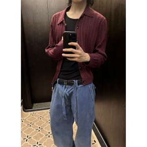 现货~6色老钱风秋冬条纹纽花休闲开衫毛衣MY2590批68,防晒服女装怎么搭配图片