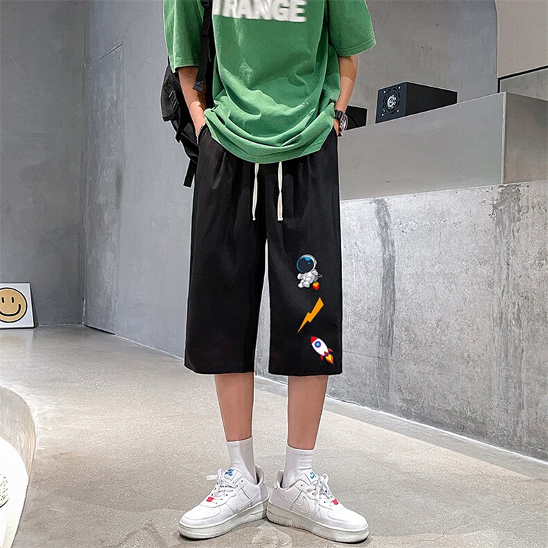QK72165-P25冰丝七分裤男大码速干短裤男五分裤 港风图片