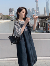 春现减龄简约花苞裙牛仔灯笼裙套装B190-F8707-P105-K158-T40-k1，女装套装/套裙，2B190