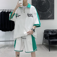 特P62控108夏季短袖T恤短裤拼色套装POLO衫体恤PTZ2311，男装休闲套装，电商B370