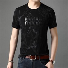 短袖t恤男2023新款夏季圆领潮流男装时尚休闲宽松半袖上衣，男装T恤，电商B212（原钱塘6029）