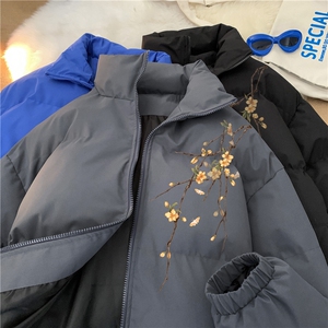 抖音品质加厚保暖外套潮流印花冲锋立领棉服MY23409特批70控118图片