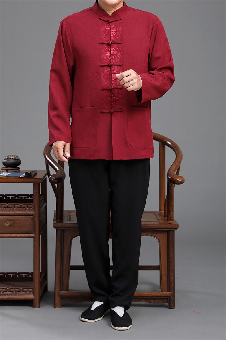 2022唐装男中老年太极服春秋风节日过寿汉服套装YD2113A-P125,男装民族服装,星座1105-3