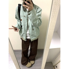 【有货】8152HH-特P68薄荷绿拼色工装外套男春秋款美式底特律夹克，男装夹克，星座1007（原301D）