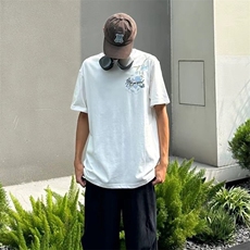 万针全刺绣解构设计260克重磅双纱纯棉高品质美式高街短袖T恤特35，男装T恤，电商A486