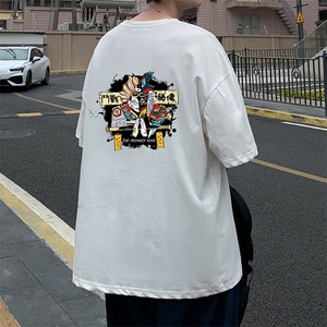 DX17016-P20 纯棉短袖t恤男大码半袖打底衫宽松体恤衫 港风图片