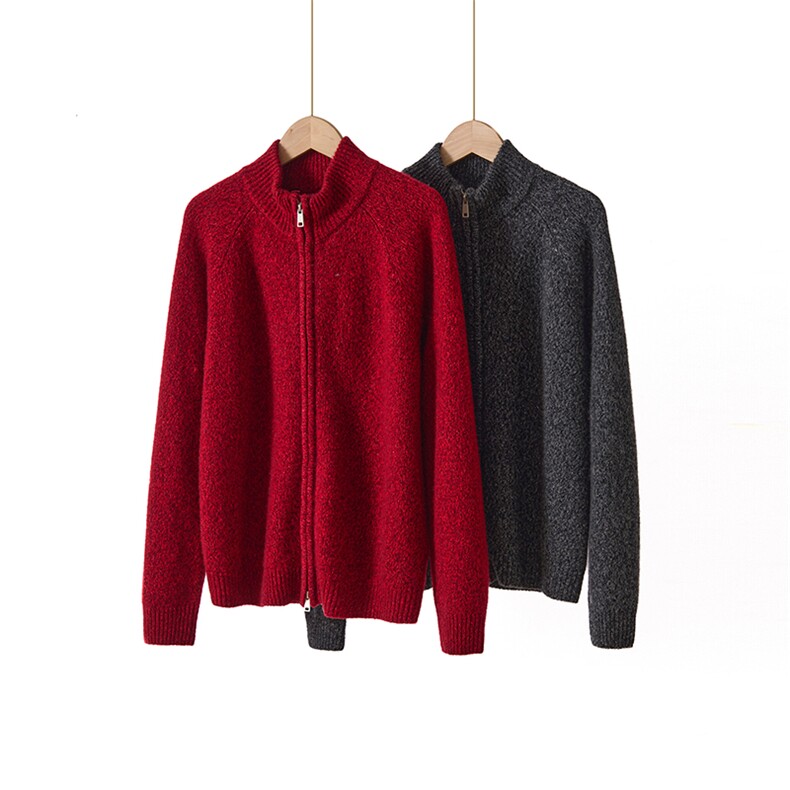 2025年秋季时尚百搭通勤简约休闲半高拉链开衫，女装羊绒衫，多娇羊绒