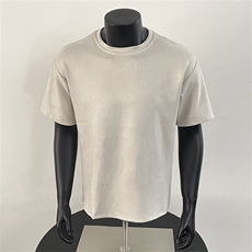抖音得物直播高品质二开240克美式高街麂皮绒光版纯色短袖t恤12.5，男装T恤，电商A486-1