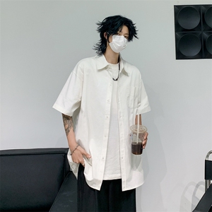 衬衫男士短袖韩版潮流文艺帅气百搭夏季2024新款ins外套CY739-P31图片