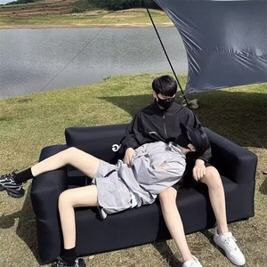 防晒两件套装男夏季潮牌半拉链一套帅气休闲短裤 ZQ01-P45图片