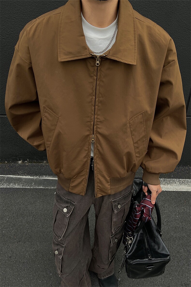 黑墙春季翻领飞行服夹克短款外套男装宽松外套春装拉链衫S384特68,男装夹克,电商A233-1