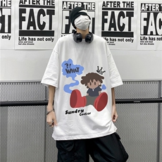 2026春夏新款重磅纯棉卡通男孩印花短袖T恤XZ604-DT207-P35控48，男装T恤，星座604